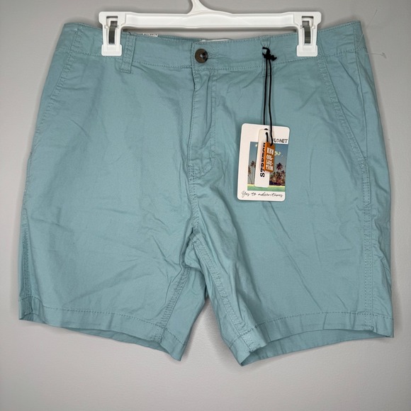 Free Planet Other - Free Planet Men's Flat Front Stretch Chino Shorts‎ Canal Blue w30 NWT